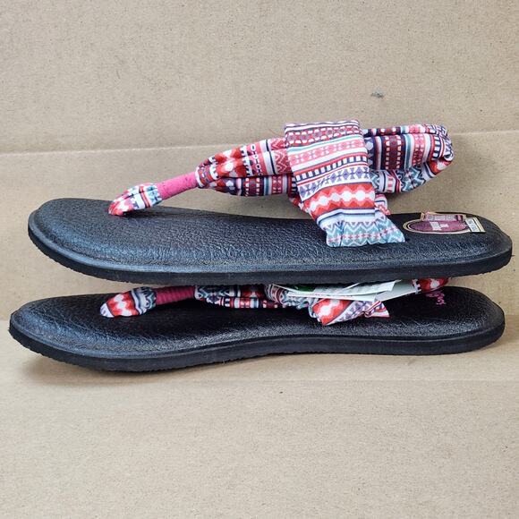 Sanuk Yoga Sling 2 Prints Sandals Women’s SZ 8 Multi-Color Geometric Comfort NEW - Picture 11 of 12
